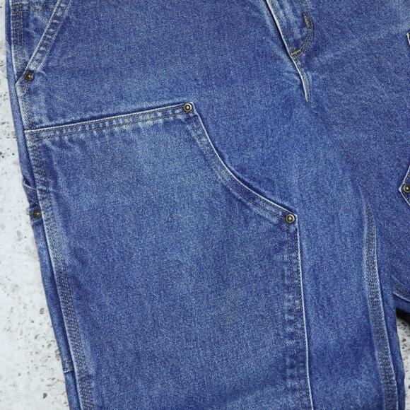 Vintage Carhartt B73 DST Faded Blue Jeans Denim Double Knee Carpenter Pant 31x32 - Picture 7 of 16